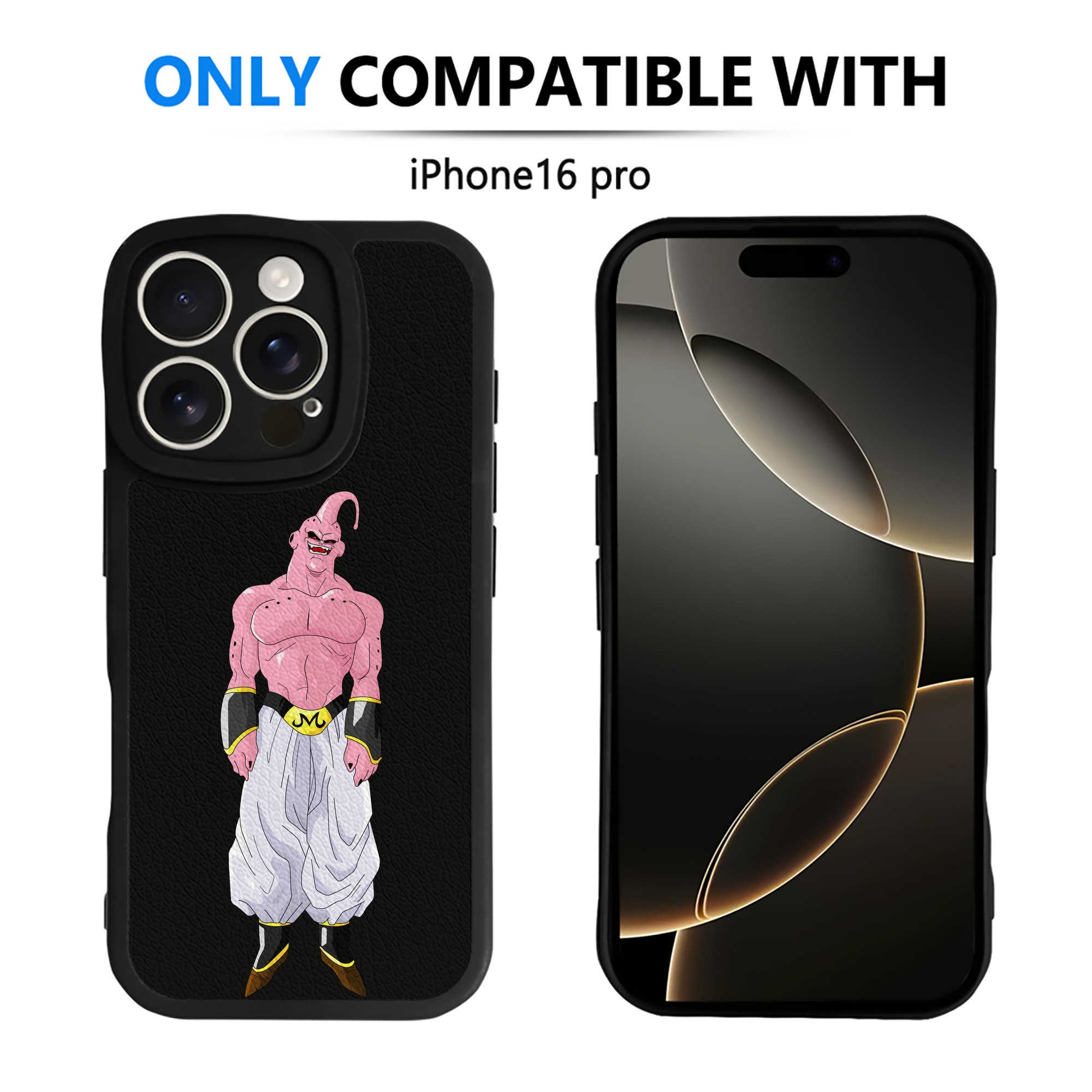 （画像用） ドラゴンボール 魔人ブウ DRAGON BALL Majin Buu 【iPhone 16シリーズ対応】シリコンスマホケース（レザー調） 材質：シリコン
